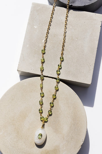 AMULET NECKLACE- RAINBOW MOONSTONE